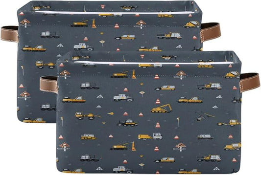 Cute Vehicles Crane Storage Bins Box Foldable Shelf Basket by Unknown