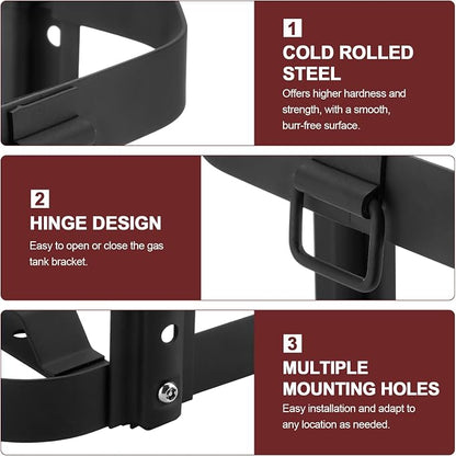 5 Gallon Gas Can Holder, Metal Steel Fuel Container Mount Bracket Compatible - Image 3