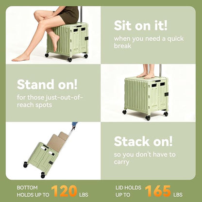 Heavy Duty Rolling Cart for Stairs：Collapsible Utility Crate - Image 6