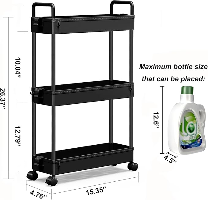 SOLEJAZZ Slim Rolling Storage Cart - Image 2