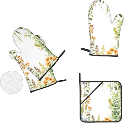 Springtime Herb Garden Advanced Oven Gloves and Pot Rack Kit | Insulated - Image 6