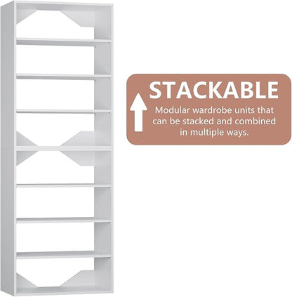 Short Tower Closet Mounted Storage Unit, Modular Closet System, Wood Closet - Image 6