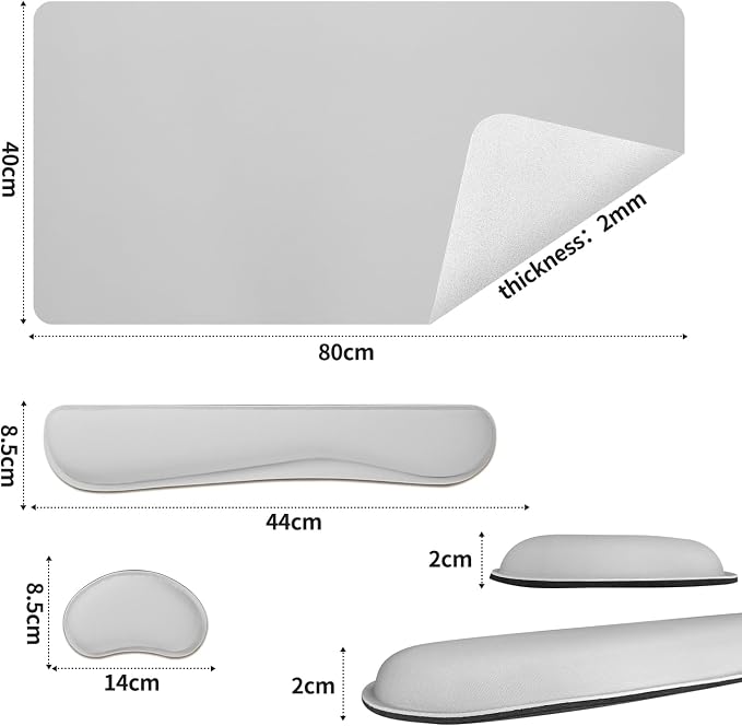 Bloss Leather Desk Pad and Keyboard Wrist Rest, Large Mouse Pad + Keyboard - Image 5