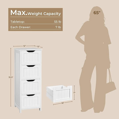 Yaheetech Bathroom Storage Cabinet, Beside Toilet or Vanity, Beadboard Tower - Image 3