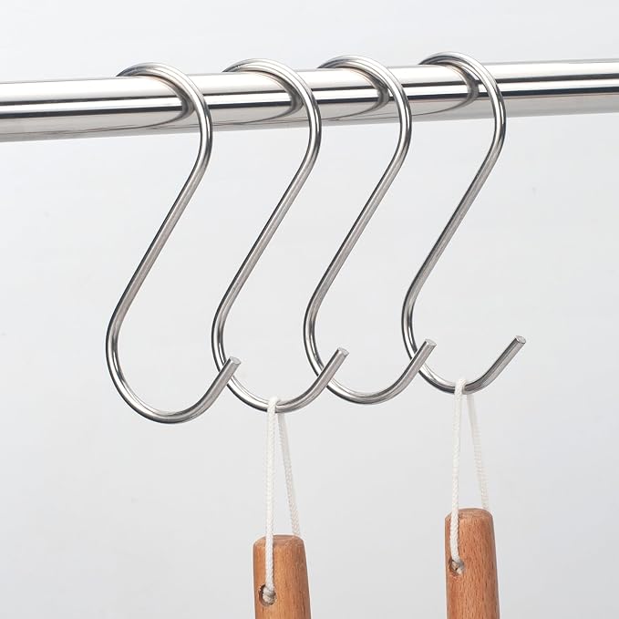 YANGQIHOME 12 Pieces, S Shaped Hooks, Kitchen Pots Pans Coffee Cups Rack Hooks - Image 4