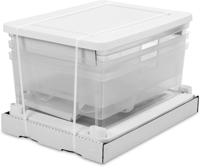 Wide 3-Drawer Organizer Tower, Plastic Storage Unit - Image 4