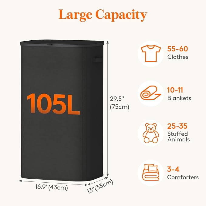 Lifewit 105L Large Laundry Basket - Image 3