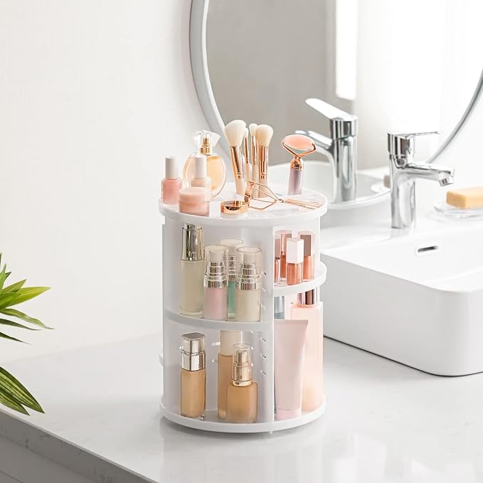 HBlife 360 Rotating Makeup Organizer Adjustable Carousel Large Capacity - Image 4