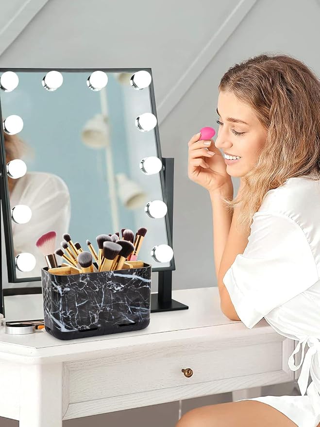Marble Toothbrush Holders, 5 Slots Bamboo Toothbrush and Toothpaste Holder - Image 8