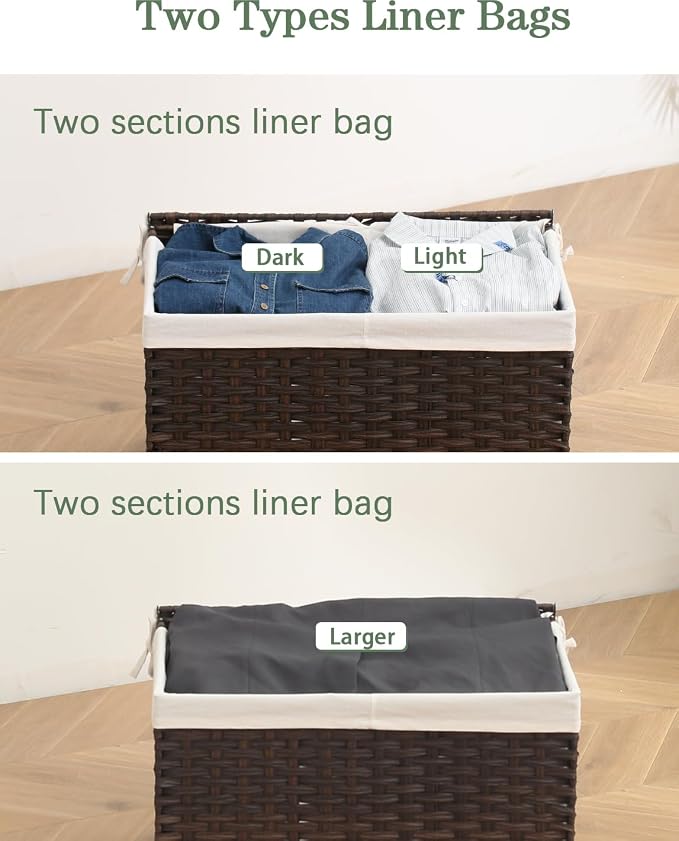 SETVSON Storage Basket with Lid Wicker Baskets - Image 5