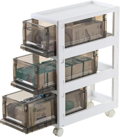 Plastic 3 Drawer Storage Organizer, Narrow Plastic Storage Drawers - Image 8