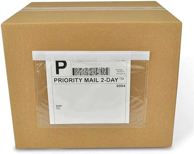 7.5" x 5.5" Packing List Pouches, 100 Pack Shipping Label Envelopes Clear - Image 4