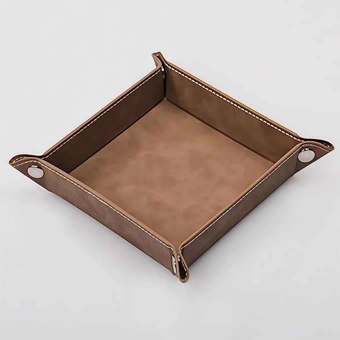 siduater Valet Tray Desktop Storage Organizer – Vegan Leather Catchall Bedside - Image 7