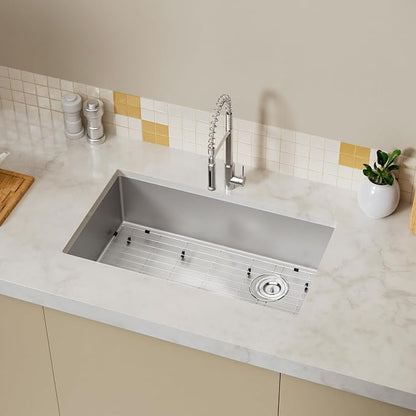 32 Inch Undermount Kitchen Sink, TECASA 18-gauge Stainless Steel Single Bowl - Image 2
