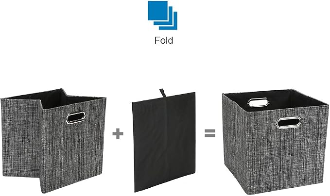 Posprica Collapsible Storage Cubes, 11×11 Heavy Duty Fabric Stroage Basket Bins - Image 3