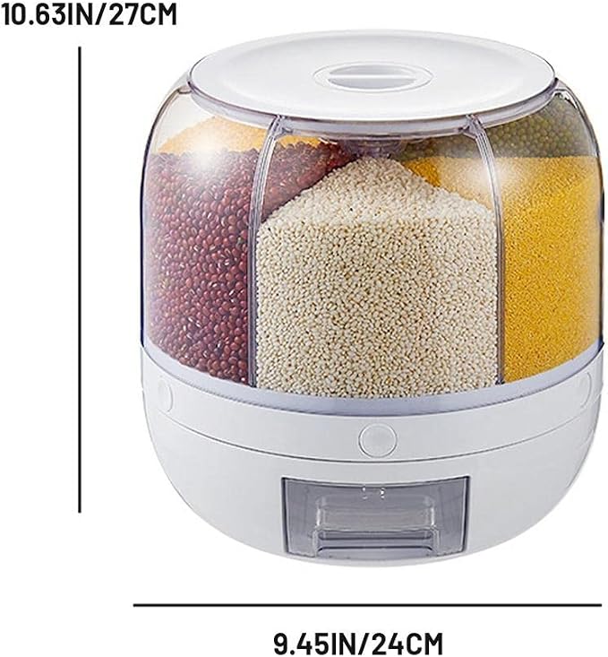 Dry Grain & Rice Storage Container - 12L Separate Rice Bucket Cereal Dispenser - Image 3