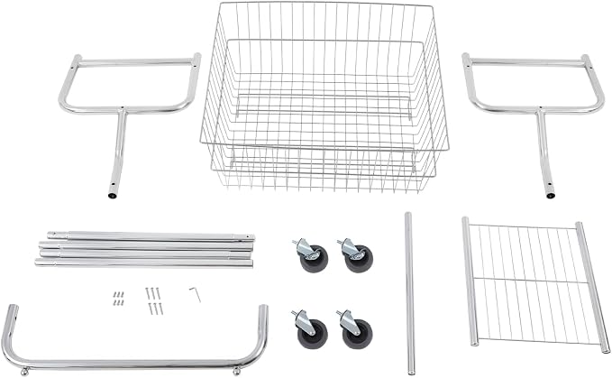 Heavy Duty Steel Wire Laundry Cart, Laundry Basket - Image 5
