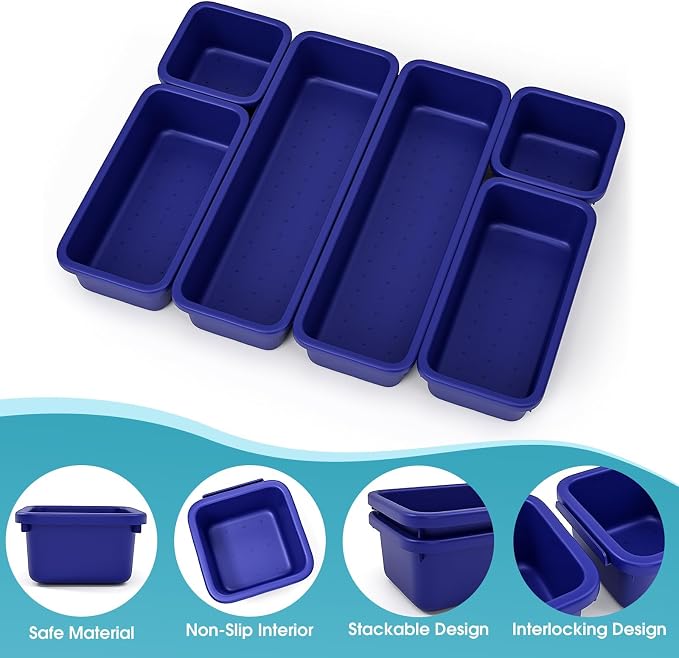6 PCS Drawer Organizer Set, 3 Size Makeup Drawer Divider Organizer - Image 3