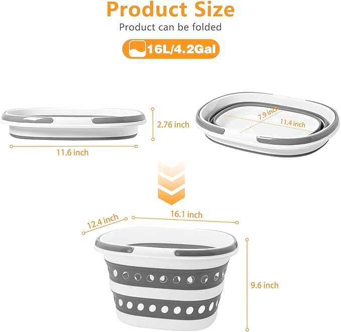 2 Pack Compact Collapsible Laundry Basket, Small Size Pop-Up Hamper Perfect - Image 2