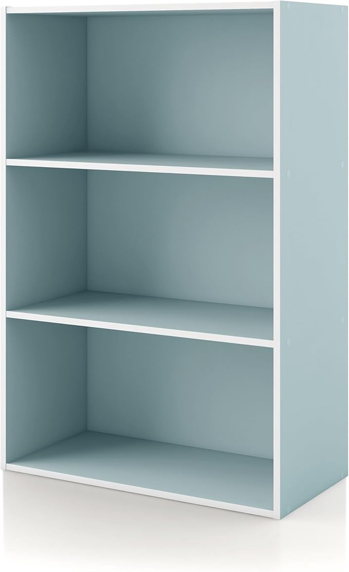 Homes: Inside + Out Apexa 3-Tier Cube Storage Organizer Shelves, Stackable Wood by HOMESInsideOut