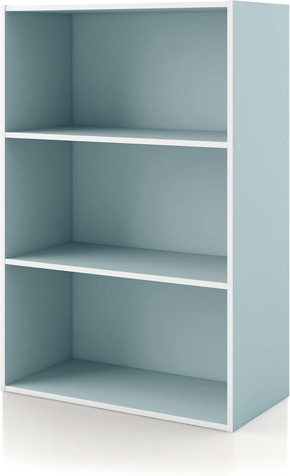 Homes: Inside + Out Apexa 3-Tier Cube Storage Organizer Shelves, Stackable Wood by HOMESInsideOut