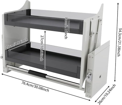 2 Tier Kitchen Cabinet Pull Down Shelf Storage, Pull-down Shelf - Image 5