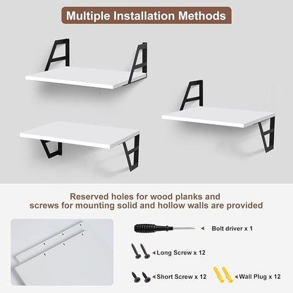 Tectocker-DOU 2 Pc Deep Floating Shelves ; Wall Mounted Hanging Shelves - Image 6