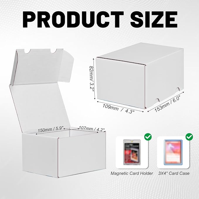 NUMINA Small Trading Card Storage Box 4 Pack, 160 Toploader Card Corrugated - Image 3