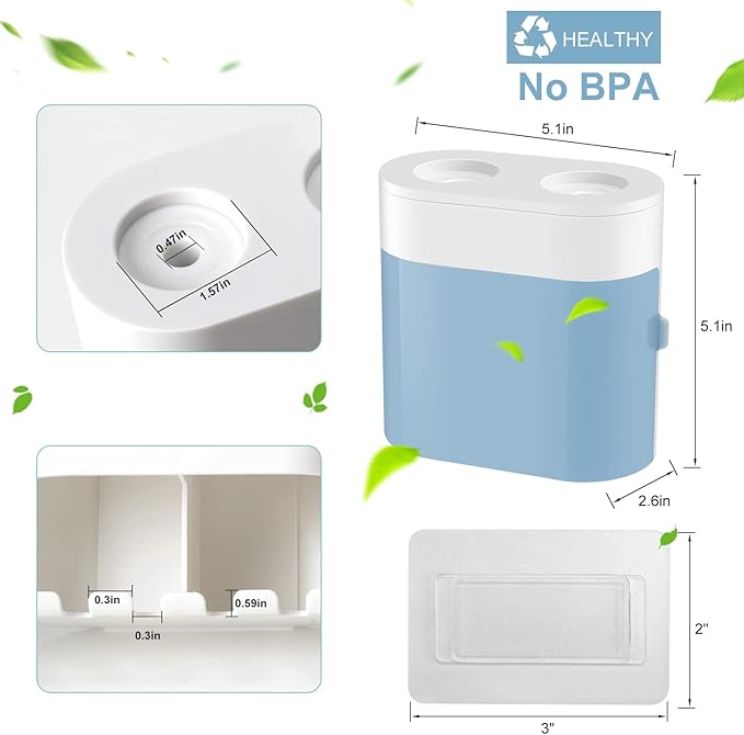 Toothbrush Holder Toothpaste Dispenser Wall Mounted - Image 6