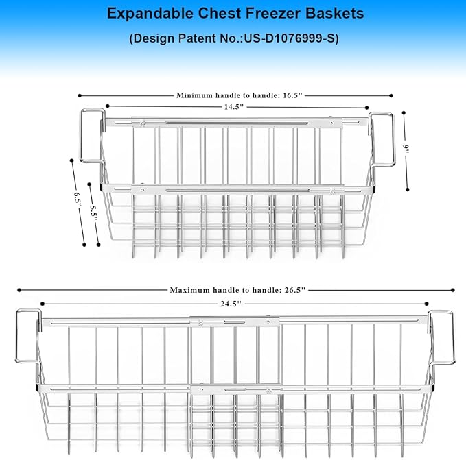 Orgneas Freezer Baskets for Chest Freezer, Capacity Expandable Deep Freezer - Image 5