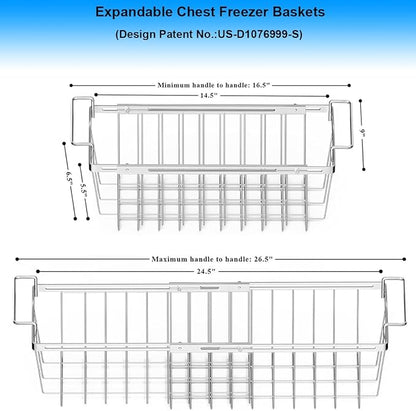 Orgneas Freezer Baskets for Chest Freezer, Capacity Expandable Deep Freezer - Image 5
