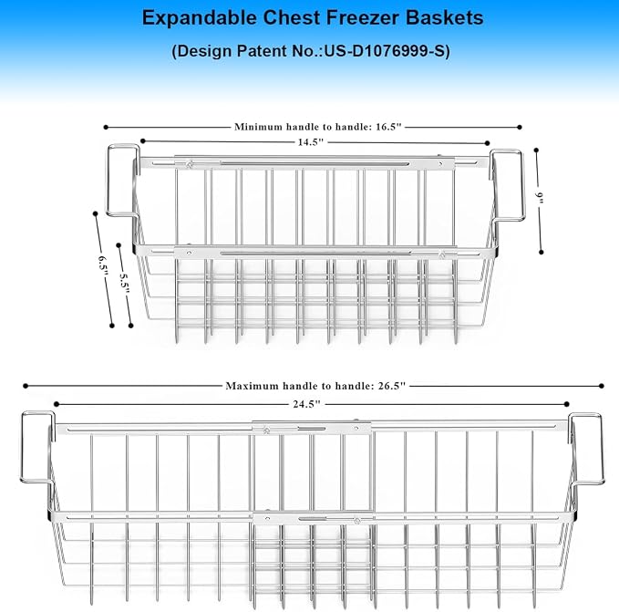 Orgneas Freezer Baskets for Chest Freezer, Capacity Expandable Deep Freezer - Image 5