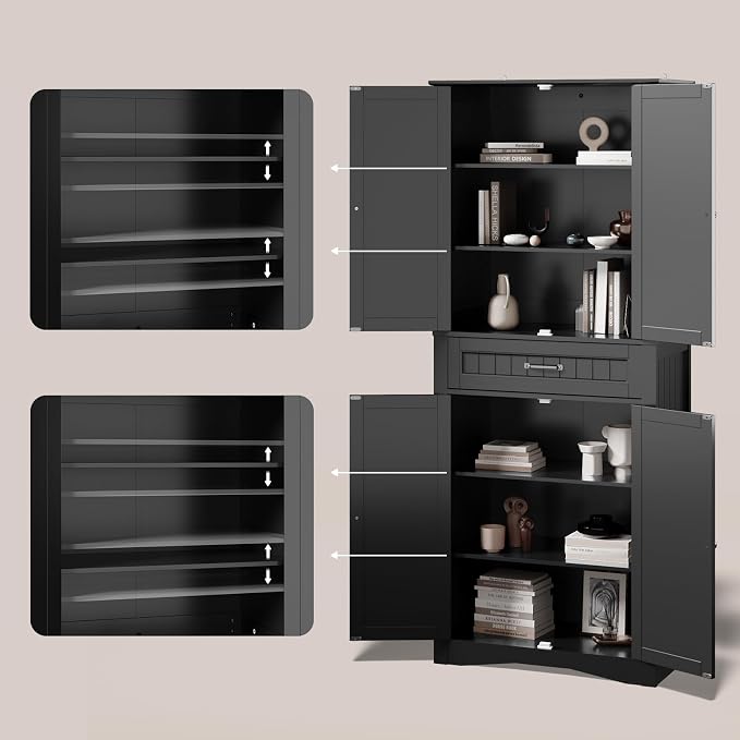 Gizoon 71'' Kitchen Pantry Storage Cabinet, Freestanding Pantry Organizers and - Image 6