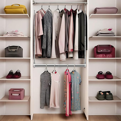 Adjustable Hanging Closet Rod, Extender Hanging Rod, Closet Hanging Organizer - Image 5