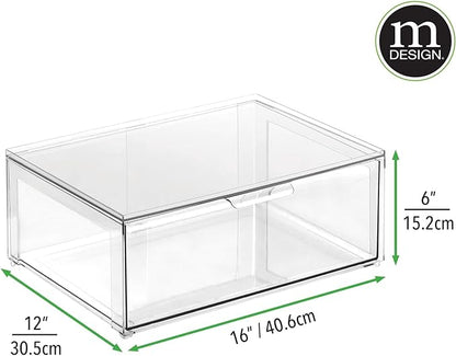 mDesign Plastic Stackable Bathroom Storage Organizer Bin Containers - Image 3