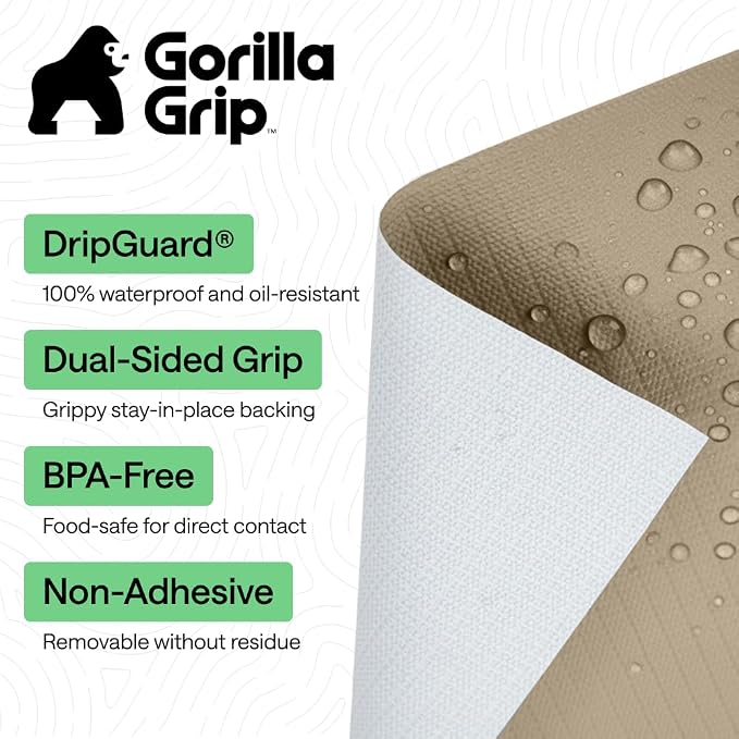 GORILLA GRIP DripGuard Shelf Liner, Non-Adhesive Drawer and Kitchen Cabinet - Image 2