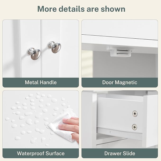 TEENFON Pedestal Sink Storage Cabinet - Image 8