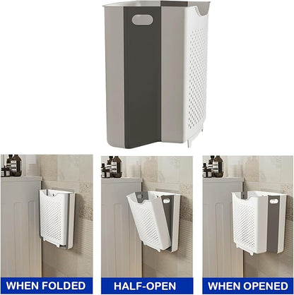 Collapsible Laundry Basket Wall Mounted Hamper - Image 4