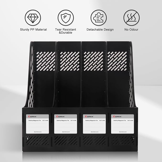 Comix Magazine File Holder Rack/Vertical Desktop File Organizer - Image 4