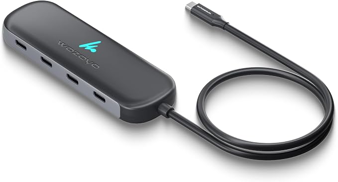 Type C to 4 in 1 Type C Hub, Wozoyo 4XType C 5 Gbps, Data Transfer Upto 5Gbps by Wozoyo