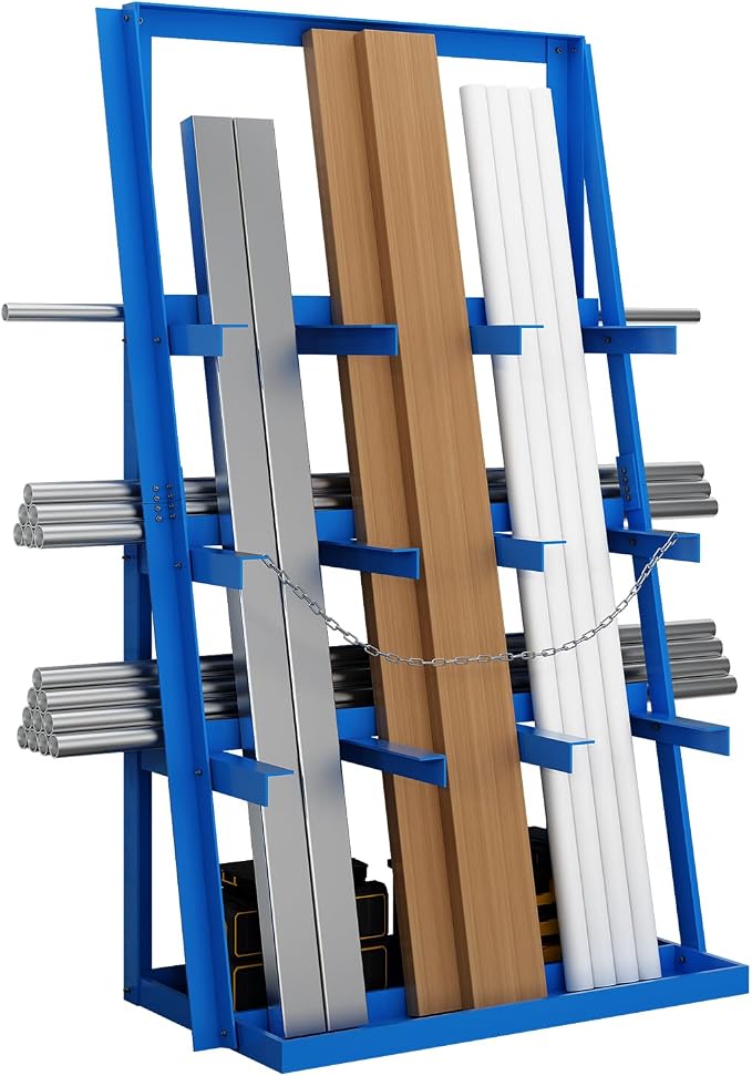 Vertical Bar Rack, 3000 LB Capacity Heavy-Duty Steel Lumber Storage, by Unknown