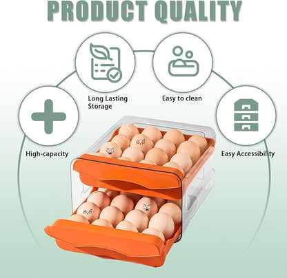 Refrigerator egg rack, egg container, egg storage box, double-layer transparent - Image 3