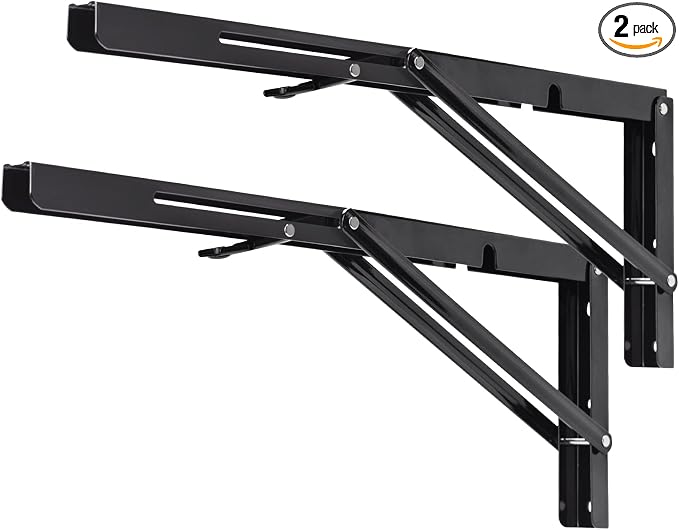 YUMORE Folding Shelf Brackets, 18 Inch Heavy Duty Collapsible Shelf Bracket by YUMORE