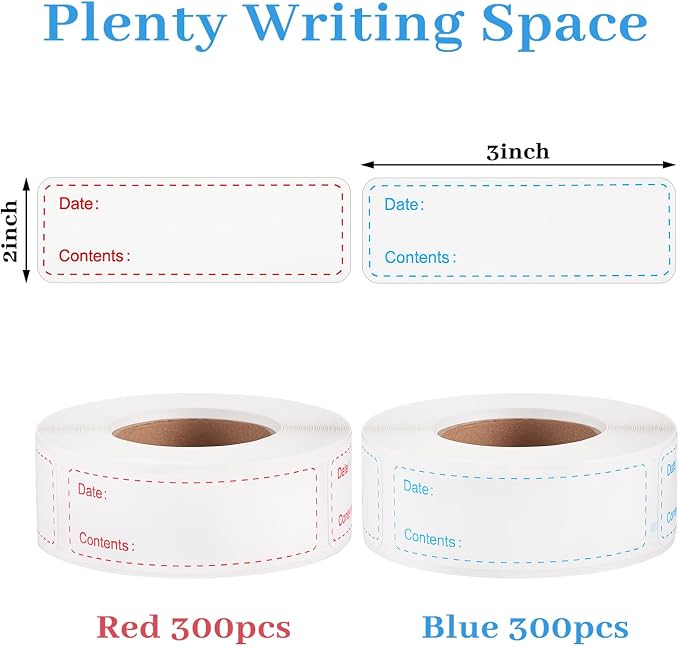 Thboxes 2 Rolls 600 Pieces Removable Freezer Labels, 1 x 3 Inch Food Labels - Image 2