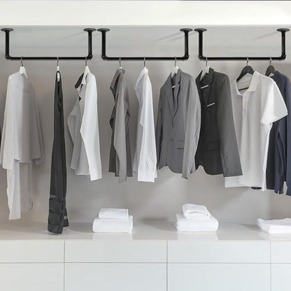 Industrial Pipe Clothes Rack Set of 2, 21” Heavy Duty Wall Mounted Clothing - Image 7