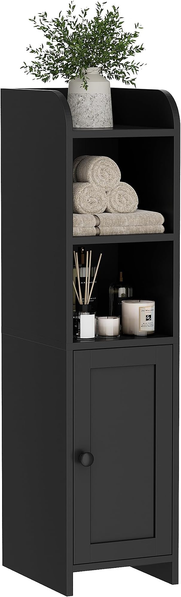 Homhedy Small Bathroom Storage Cabinet, Narrow Toilet Paper Cabinet | Corner - Image 3