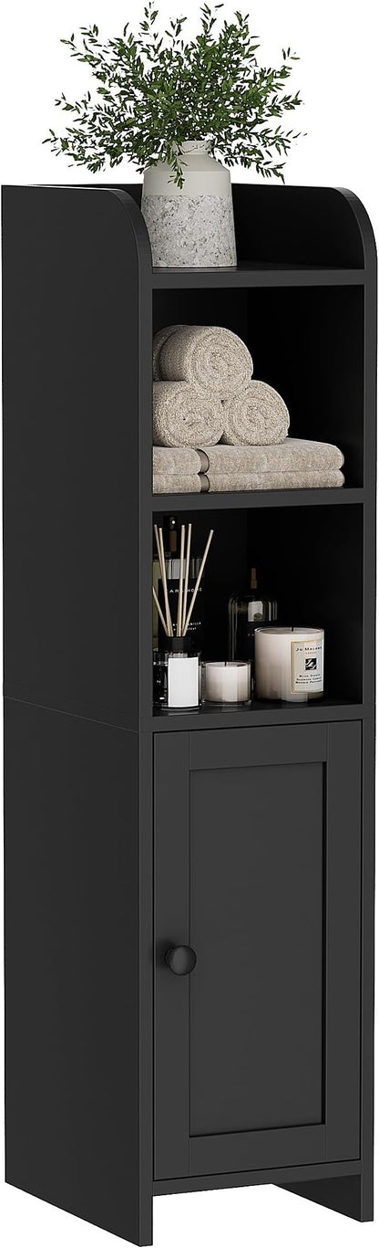 Homhedy Small Bathroom Storage Cabinet, Narrow Toilet Paper Cabinet | Corner - Image 3