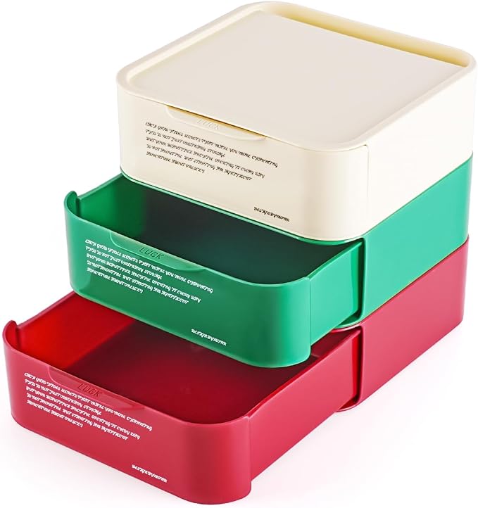3-Pack Stackable Drawer Desktop Organizer, Suitable by Unknown