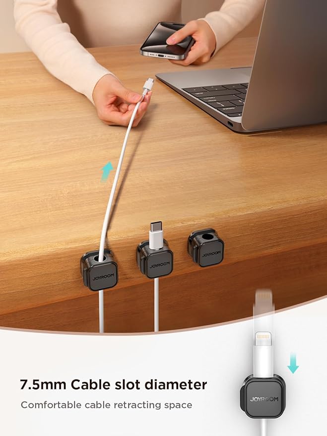 6 Pack Magnetic Cord Holder, Cord Organizer Cable Clip - Image 3