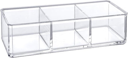 Amazing Abby - Glamour - Acrylic 3-Compartment Makeup Organizer, Transparent - Image 3
